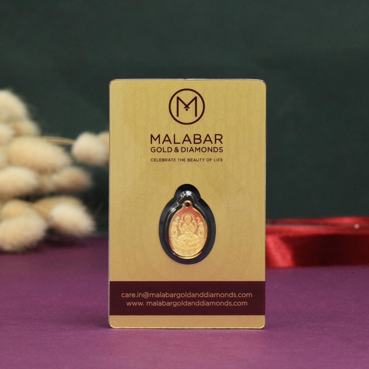 Malabar Gold & Diamonds 24K (999) Gold Coin Pendant 1.5 grams |Gold Coin cum Pendant for Birthday, Wedding, Akshaya Tritiya & Festive Gift, Goddess Laxmi Impression