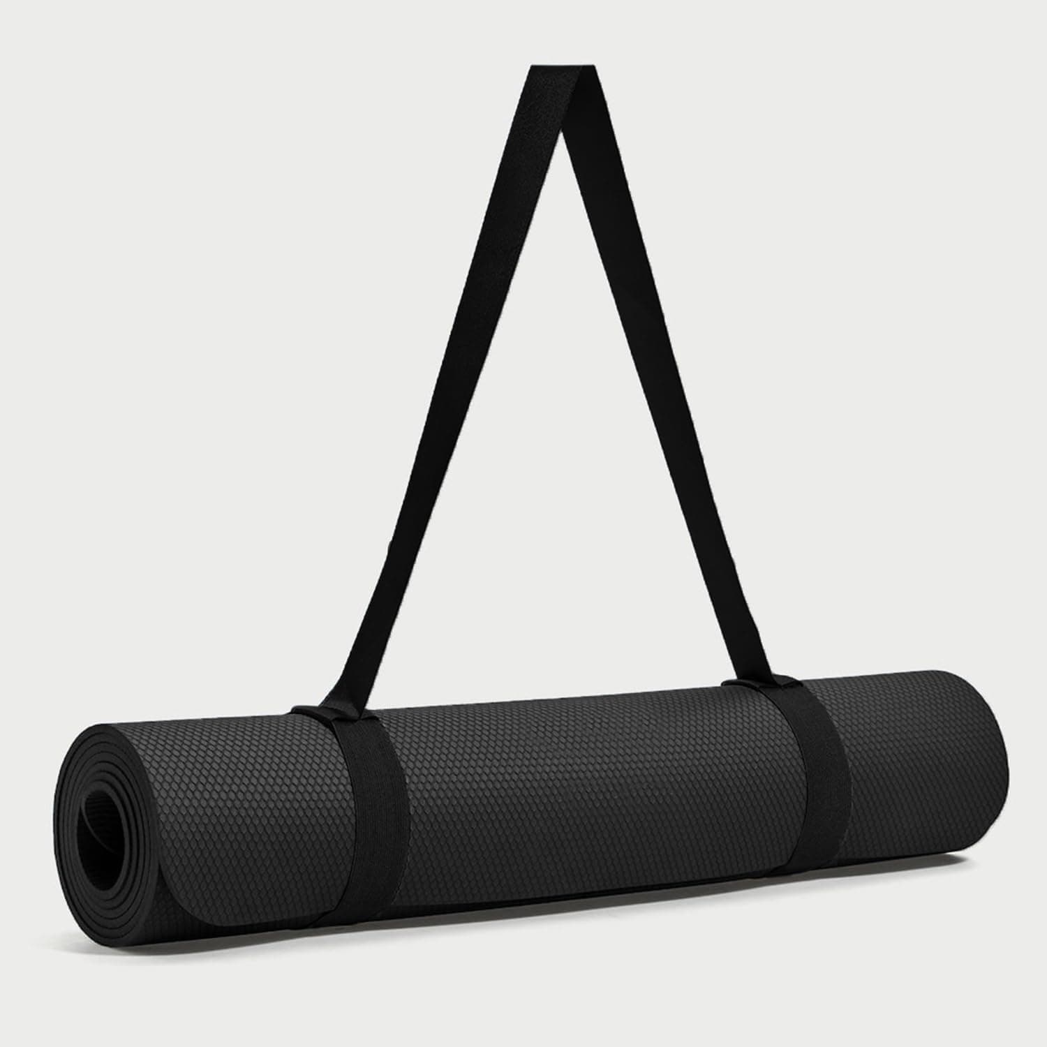 VFK by Yogarise Yoga & Exercise Mat, Anti-Slip Fitness Mat with Carry Strap for Home, Gym, Meditation, Pilates, Stretching & Floor Exercises, Lightweight Mat for Men, Women & Kids (Jet Black, 4mm)