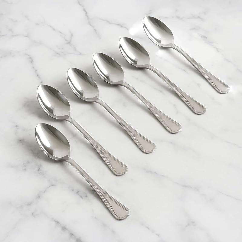 Tosaa Baby Spoon Impress 16G-6-Piece Stainless Steel Spoon Set, Set of 6 for Everyday Use,Rust-Resistant & Dishwasher Safe