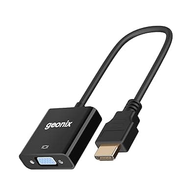 Geonix Befit HDV | HDMI to VGA Adapter with Full HD 1080p @ 60Hz Native Resolution, Gold Plated connectors, Plug &amp; Play Usage, Strong and Durable Build Quality
