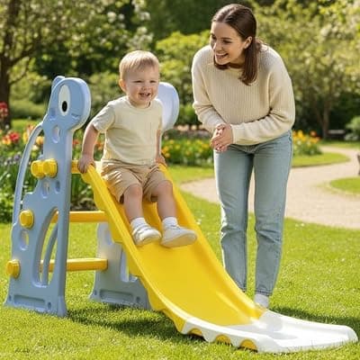 Lifelong Cuppy Slide for Kids 2+ Years|Durable Baby Casual Slide for Indoor &amp; Outdoor Play|Easy to Assemble|Fun and Safe Sliding Experience|Lightweight,Portable,&amp; Perfect for Toddlers(LLCKS01),Blue