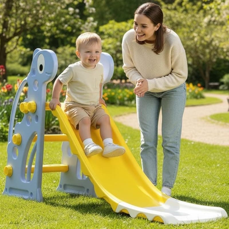 Lifelong Cuppy Slide for Kids 2+ Years|Durable Baby Casual Slide for Indoor &amp; Outdoor Play|Easy to Assemble|Fun and Safe Sliding Experience|Lightweight,Portable,&amp; Perfect for Toddlers(LLCKS01),Blue