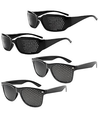 4PCS Pinhole Glasses, Eye Glasses, Auto Adjust Power for Eye Exercise Equipment for Better Eyesight