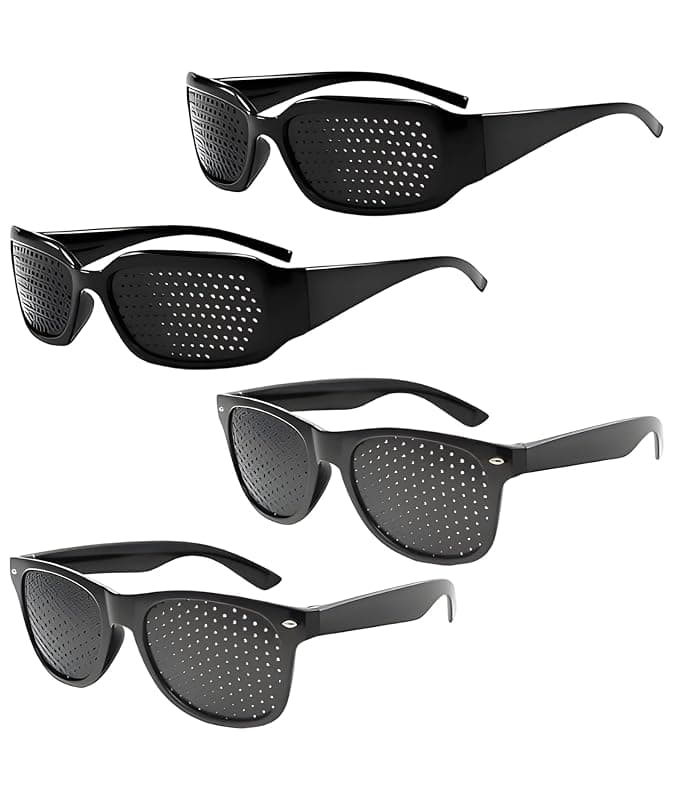4PCS Pinhole Glasses, Eye Glasses, Auto Adjust Power for Eye Exercise Equipment for Better Eyesight