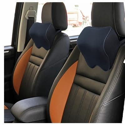 Car Seat Neck Pillow with Memory Foam, Ergonomic Headrest Cushion for Neck Support and Muscle Comfort, Adjustable Head Support Pillow for Car Driving and Travel (Pack of 2)