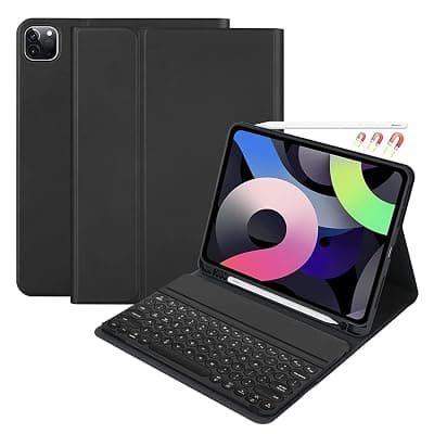 LIRAMARK Keyboard Series with Pencil Holder & Keyboard Back Cover Case Compatible with iPad Pro 12.9 2021/2020 (5th/4th Gen) - Black