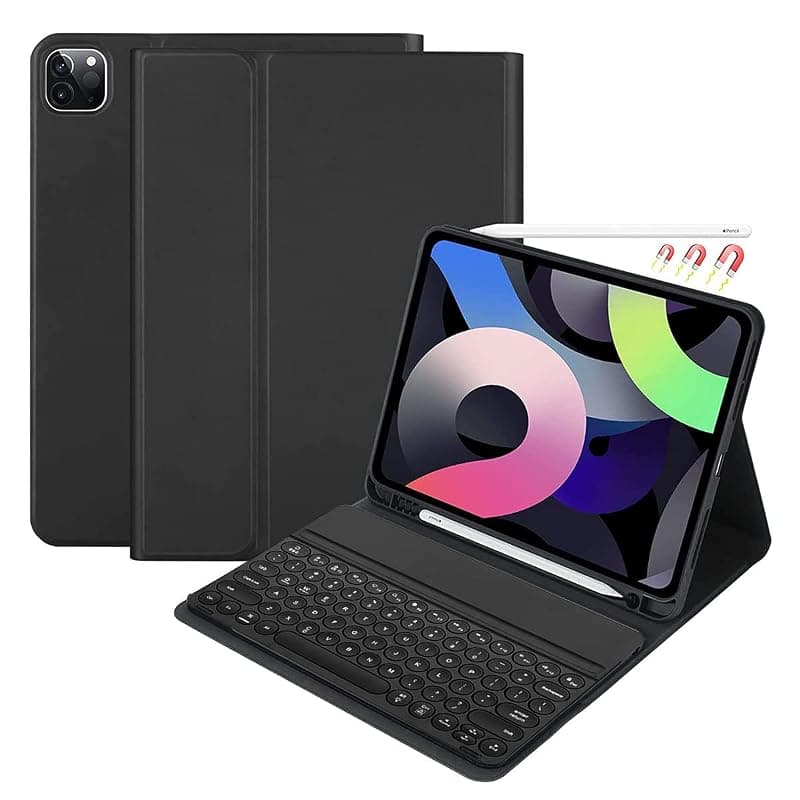 LIRAMARK Keyboard Series with Pencil Holder & Keyboard Back Cover Case Compatible with iPad Pro 12.9 2021/2020 (5th/4th Gen) - Black