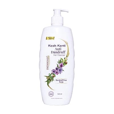 Patanjali Kesh Kanti Anti-Dandruff Hair Cleanser 650 Ml, Natural Shampoo For Dandruff &amp; Hairfall, Scalp Cleansers for Men and Women, All Hair Types