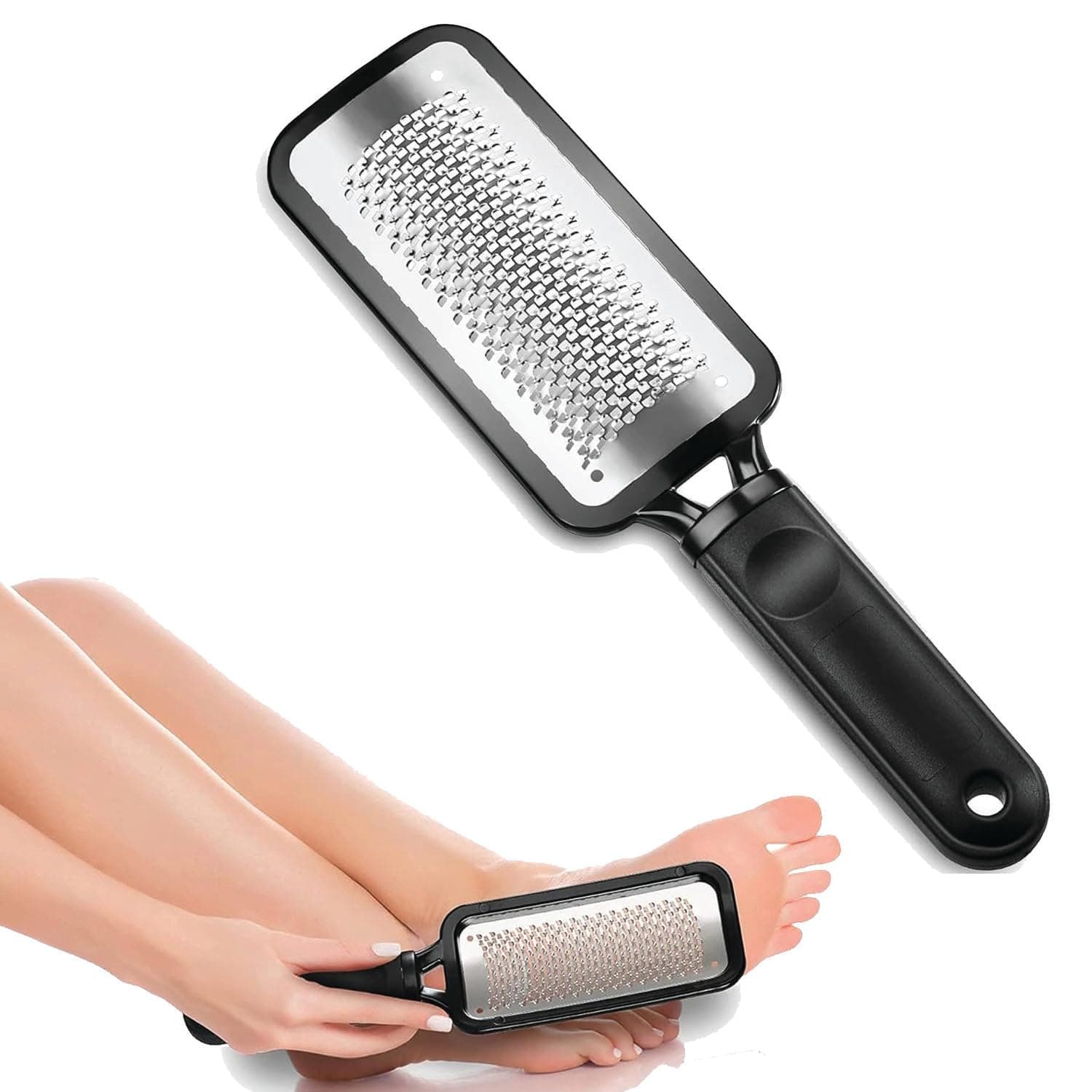 Temperia Leg, Heel & Foot Scrubber for Dead Skin - Very Sharp & Big (11 * 3 inch) - Pedicure & Feet Scrub Tools, Foot Scraper Cleaner & Filer, Callus Remover For Cracked Heels (Metal)