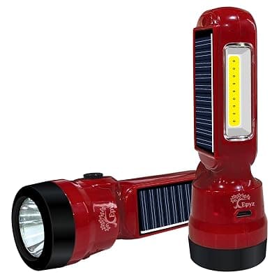 Epyz Solar Light Outdoor Rechargeable LED Torch Lights for Home Outdoor Indoor with AC/DC Light with 2 in 1 Features Along [ Pack of 1, White Light ]100 Lumen