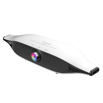 Promate Delta-X Futuristic True Wireless Speaker – 20W Sound, Audio-Reactive Lights, Long Battery Life – Portable Bluetooth Speaker for Party, Music &amp; Outdoor Use