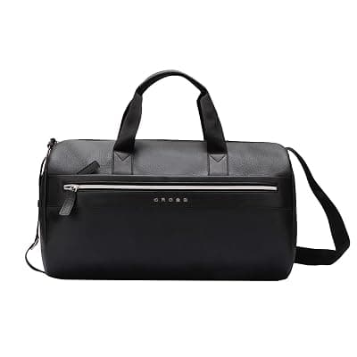 CROSS Black Vegan Leather Duffel Bag for Men and Women (Unisex)