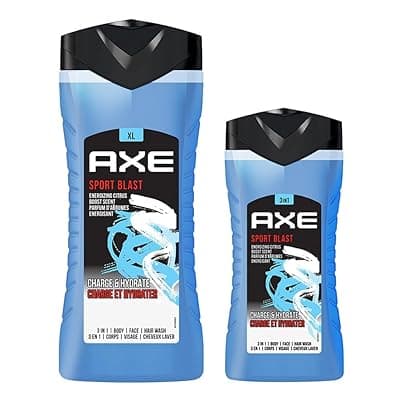 AXE Sport Blast 3-in-1 Body, Face &amp; Hair Wash Invigorating Freshness | Cleanses &amp; Energizes | Combo of 2 | 250ml +400ml
