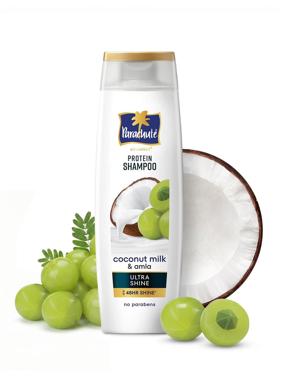 Parachute Advansed Protein Shampoo with Coconut Milk & Amla | Up to 48 hr Shine | Ultra Shine | Protein Lock Technology | Paraben free | For Men & Women | 340ml