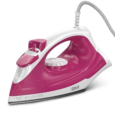 GM G-Swift Steam Iron 1250W with Dual Protection of Thermostat&amp; Thermal FuseISelf CleaningI160ml Water Tank Vertical Steam Ironing|PTFE Non-Stick SoleplateIIndicator LightI360 Degree Swivel Cord- Red