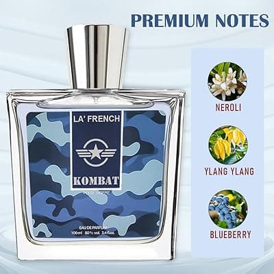LA' French Kombat Perfume For Men,100ml,Eau De Parfum,Premium,Long Lasting,Intense Fresh Masculine Fragrance,Suitable For Every Occasion