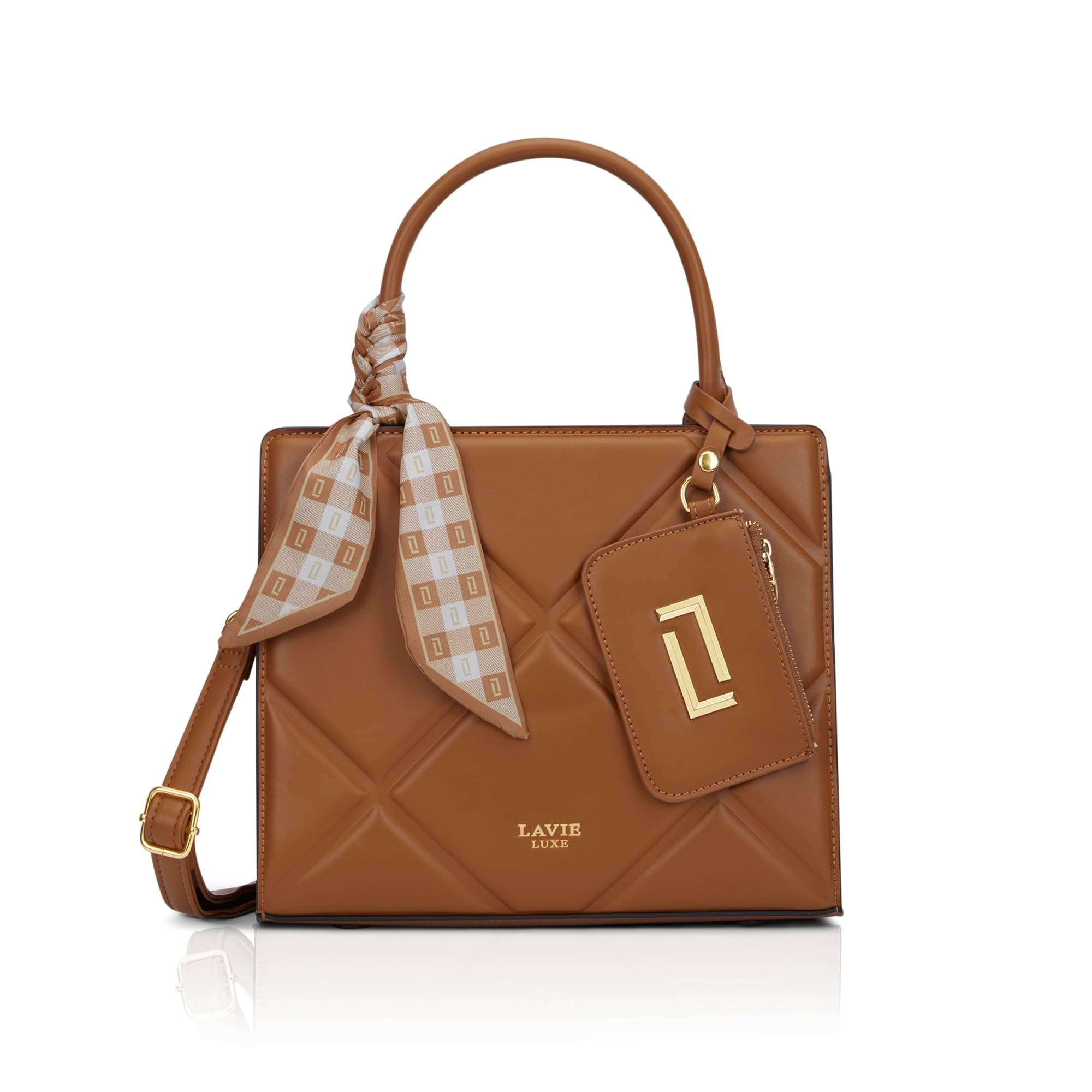 Lavie Luxe Women's Quare26 Extra Large Laptop Satchel Bag | Upto 14 Inch | Satchel Handbag for Work | Ladies Purse | Stylish Shoulder Bag | Gift for Women