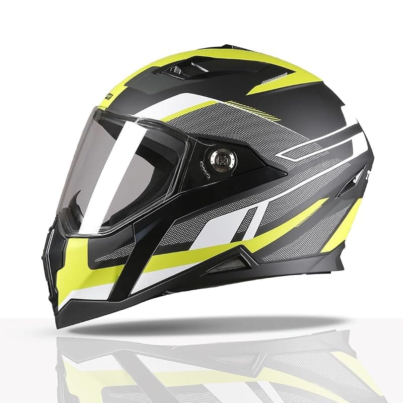 TVS Racing Anti Matter Full Face Helmet for Bike & Motorcycle Riders-DOT & ISI Certified-Lightweight ABS Shell, UV Resistant-Ventilated Comfort Liner, Quick-Release Visor & Chin Strap