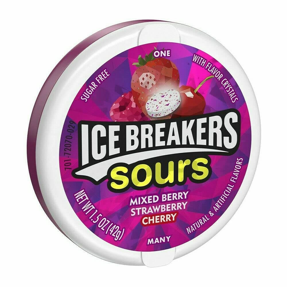 Ice Breakers Sours Mixed Berry, Strawberry, 42 g