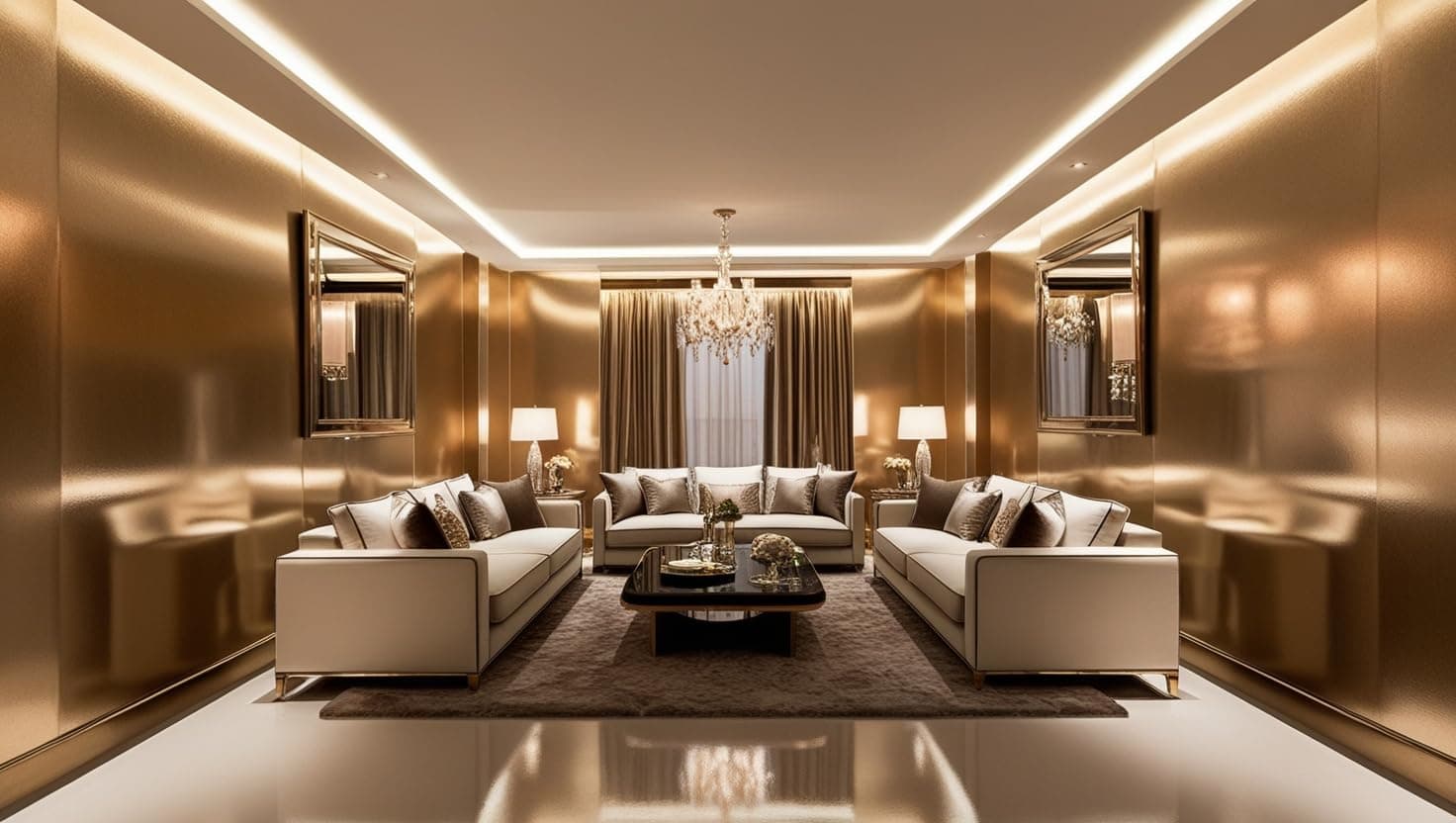Indigo Metallic Emulsion Platinum Series – Sparkling Metallic Texture Wall Paint | Water-Based | Anti-Fungal & Algae Resistant | Interior & Exterior Use | 10 L Gold