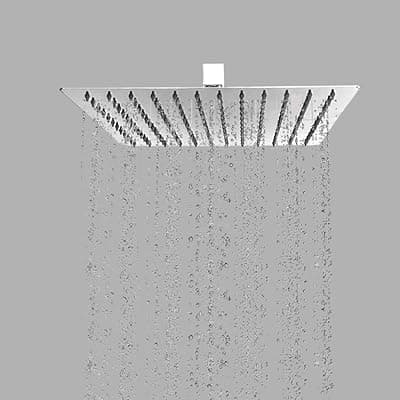 BonKaso Square Slim Rain Shower Head 6 Inch - Stainless Steel, Chrome Finish, Wall Mounted, Long-Lasting, Rust-Free, Corrosion Resistant, Relaxing Spa-Like Bath Experience | Deluge