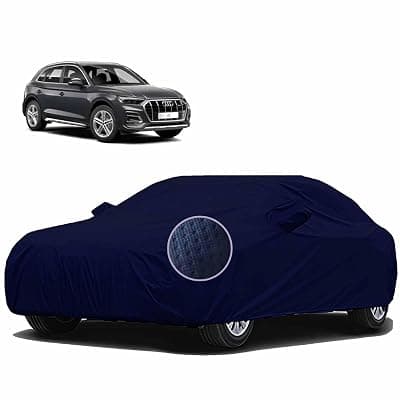 Sulfar 100% Waterproof Car Body Cover Compatible with Mirror for Audi Q5 (Triple Stitched, Full Bottom Elastic, Blue-TB)