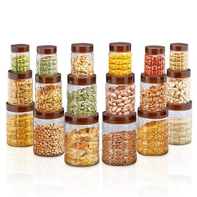 Steelo 18 pcs PET Container Set - 300ml x 6, 600ml x 6, 1200ml x 6 (Solitaire)