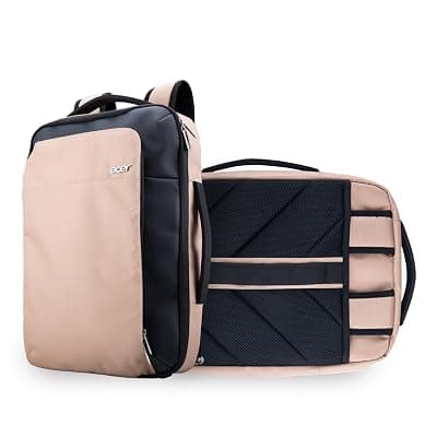 Acer Swift 2-in-1 Convertible 15.6 Inch Backpack | Sleek, Lightweight &amp; Spacious Design | 11.5L Capacity | Convertible Design with Tuckaway &amp; Removable Straps | Premium Metal Accents | (TAN)