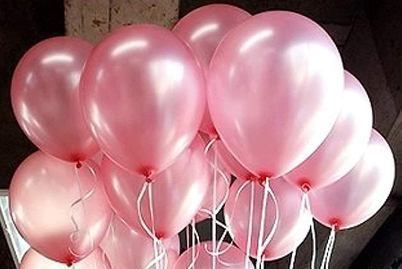 AMFIN® (Pack of 25) 10 inch Metallic Balloons Pink for Birthday Decoration, Decoration for Weddings, Engagement, Anniversary - Light Pink