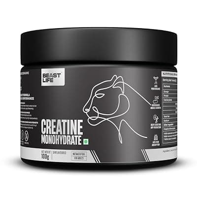 BeastLife Creatine Monohydrate Powder 100g (33 Servings) Unflavoured | Super Micronized for Fast Absorption | NABL Lab Tested | Boosts Strength &amp; Athletic Performance