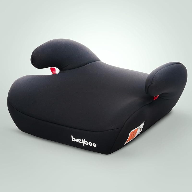 Baybee Booster Car Seat for Kids Aged 3–12 Years Comfortable &amp; Lightweight Travel Seat | Portable Child Safety Seat with Belt Guide for Cars (Black)