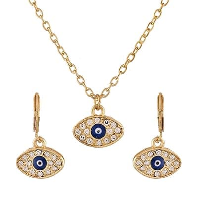 VOYLLA Dazzling Eyes Evil Eye Pendant Set For Women|Pendant Set For Women|Womens Gift|Gift For Her|