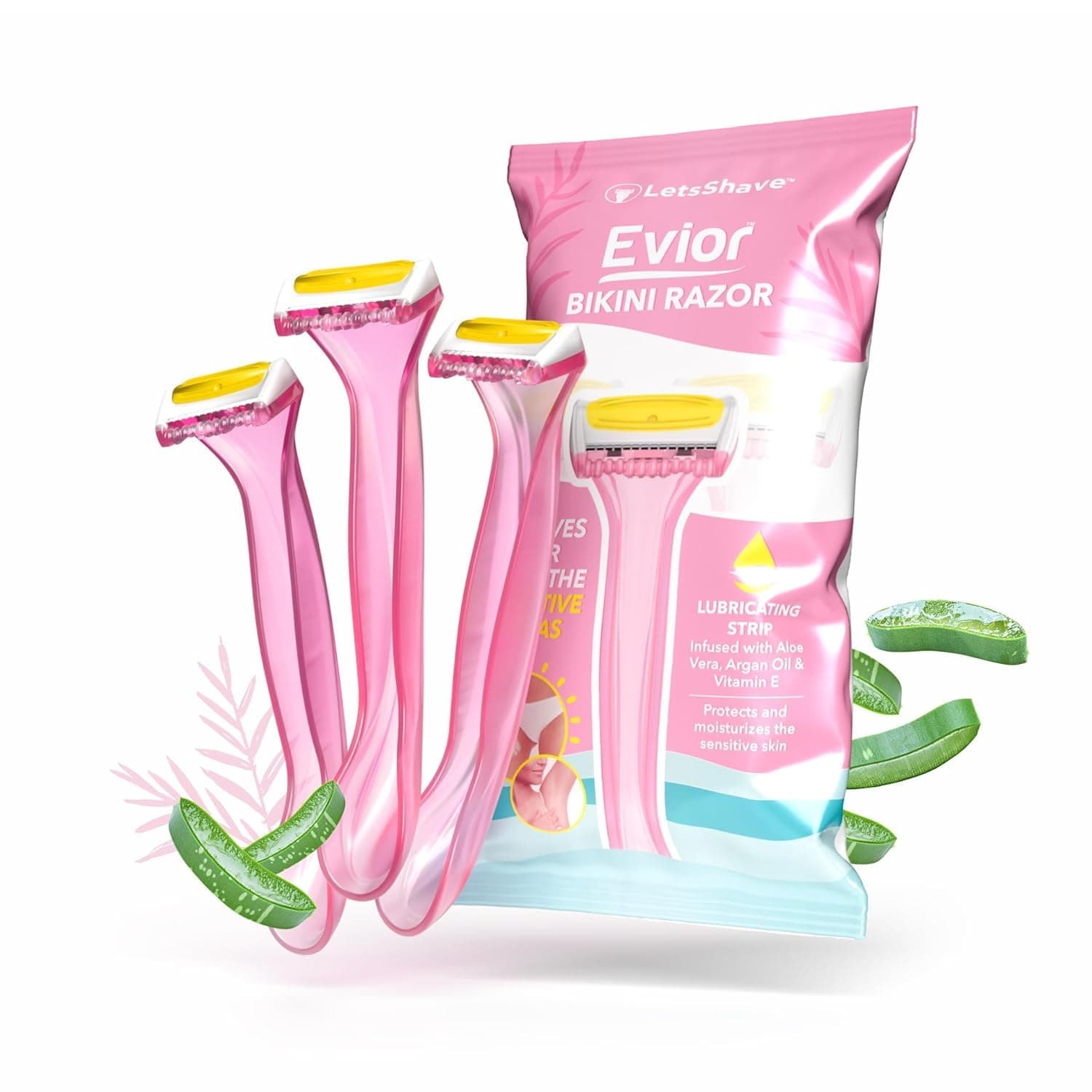 LetsShave Evior Bikini Line Trimming Razor for Women, Pack of 3 | Skin-Safe Blades | Sensitive Area Trimmer | Reusable, Irritation Free & Precise Hair Trimming for Bikini Area