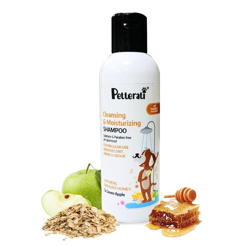 Petterati Dog Shampoo 100ml – Sulphate & Paraben Free - Oatmeal, Manuka Honey & Green Apple - for Golden Retrievers, Labradors, Shih Tzu, German Shepherds