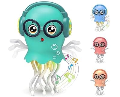 Dancing Jellyfish Toy with Light Up Musical Features and 360 Degree Rotating Tentacles | Automatic Moving Cartoon Jelly Fish Toy for Kids Boys Girls (Multicolor) (Style 2)