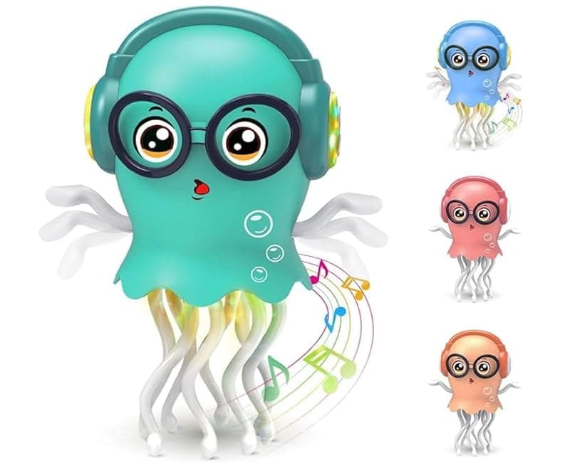 Dancing Jellyfish Toy with Light Up Musical Features and 360 Degree Rotating Tentacles | Automatic Moving Cartoon Jelly Fish Toy for Kids Boys Girls (Multicolor) (Style 2)