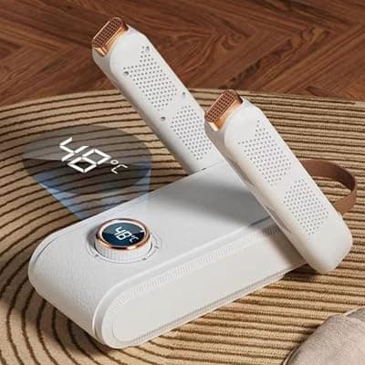 SMILEDRIVE Electric Shoes Dryer Boot Heater Deodorizer Dehumidifier Machine Home Portable Smart Electric Shoe Drying (White)