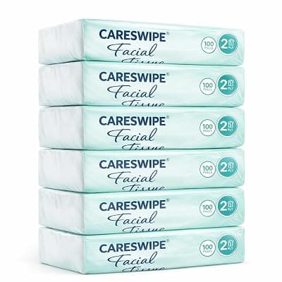 2 Ply Facial Tissue Soft Pack | 600 Pulls | 100 Pulls X 6 Pack | Soft And Highly Absorbent | 100% Natural Virgin Cellulose Fiber