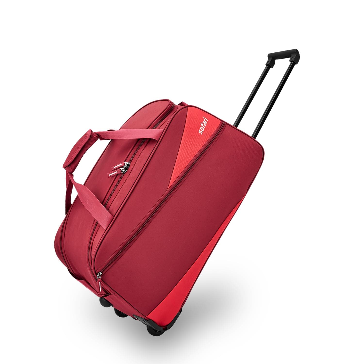 Safari Men and Women Buzz 55 Cms Small Polyester Rolling Wheels Carry_On_Luggage Duffle Bag for Travel, Luggage Bags for Travel, Travel Bag and, Red, 22 Centimeters