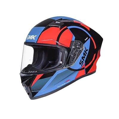Smk Stellar Sports S01 Faro Helmet ISI Dot &amp; Ece- 06 Certified Full Face Helmet with Anti Fog Clear Visor Helmet