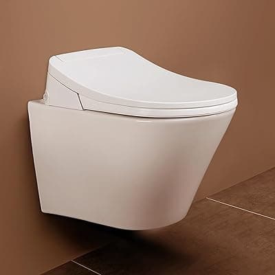 Hindware E-Clenz Smart Wall Hung Commode | Seat Heating | Dryer Function | Cleaning Modes with Adjustable Water Pressure | Slow Falling Seat | Ceramic P-225 Trap | Wall Mount EWC | Star White