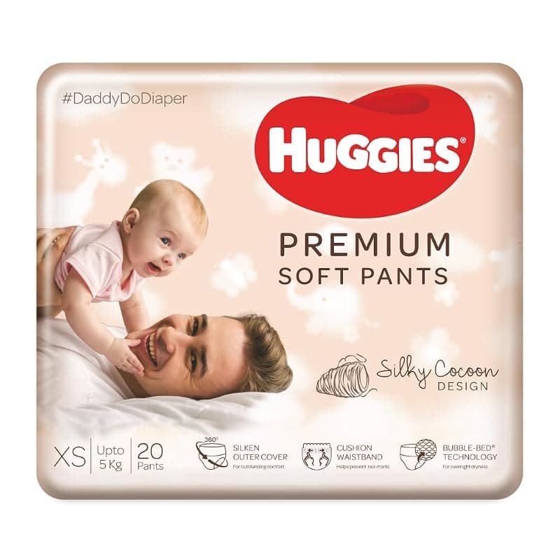 Huggies Premium Soft Pants, Extra Small size diaper pants, 20 Count