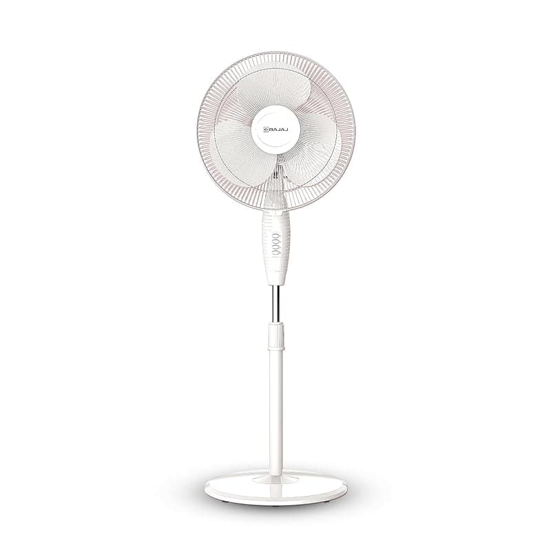 Bajaj Frore Neo 400 MM Oscillating Pedestal Fan For Home | Aerodynamically Balanced Blades | 100% Copper Motor | High Air Delivery | 3-Speed Control | Rust Free | 2 Yrs Warranty 【White】