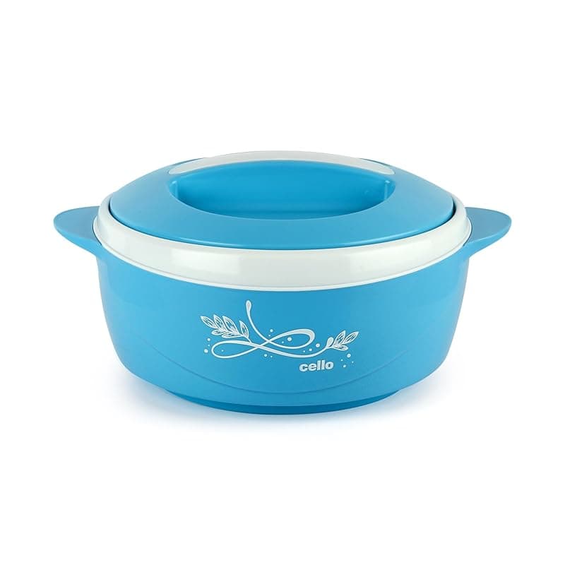 Cello Sapphire Insulated Inner Steel Casserole for Roti, 1250ml, Blue | Hot Box for Kitchen | Hot Pot for Home | Chapati Box | Locks in The Cold &amp; Heat for Long | Serving Bowl with Lid