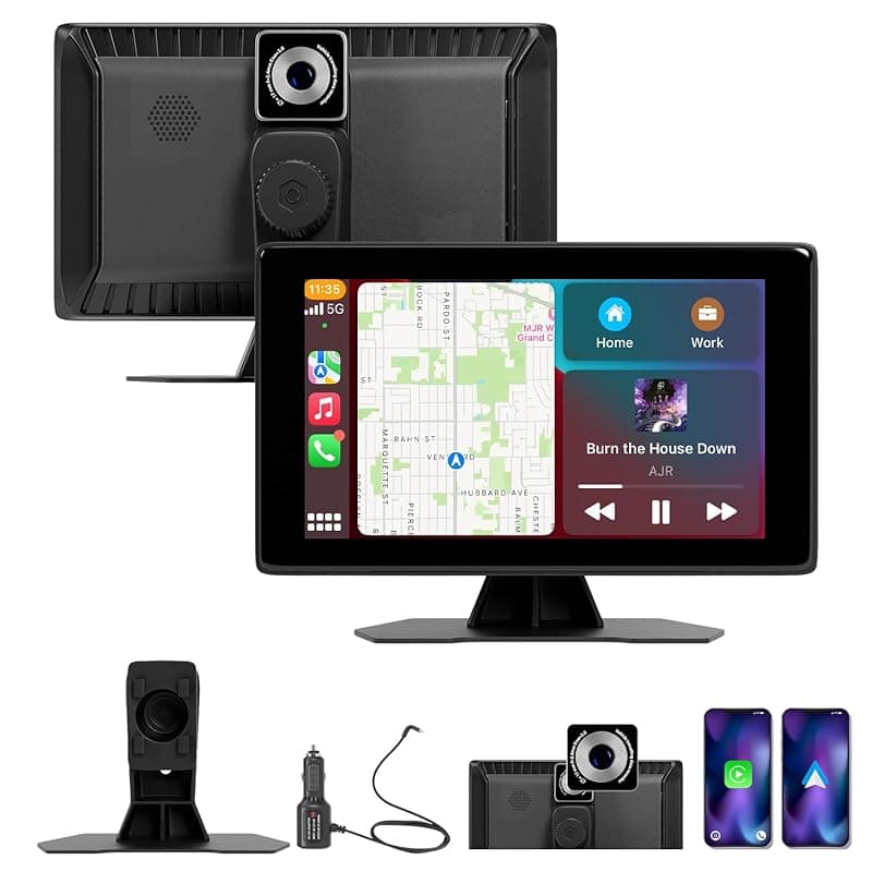 Lifelong Carplay Android Display Screen for Car | 9-Inch IPS Touch Screen with Dashcam | Wireless iOS & Android | Driveplay Infotainment System with Voice Control & BT | Mirror Link for All Vehicles