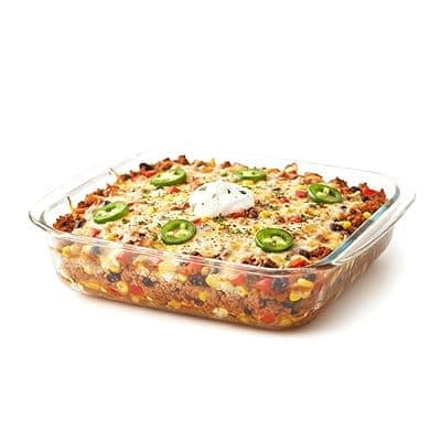Amazon Brand - Solimo Baking Dish, Safe for Use in Microwave, Oven and Dishwasher (Rectangle, 900 Ml) -
