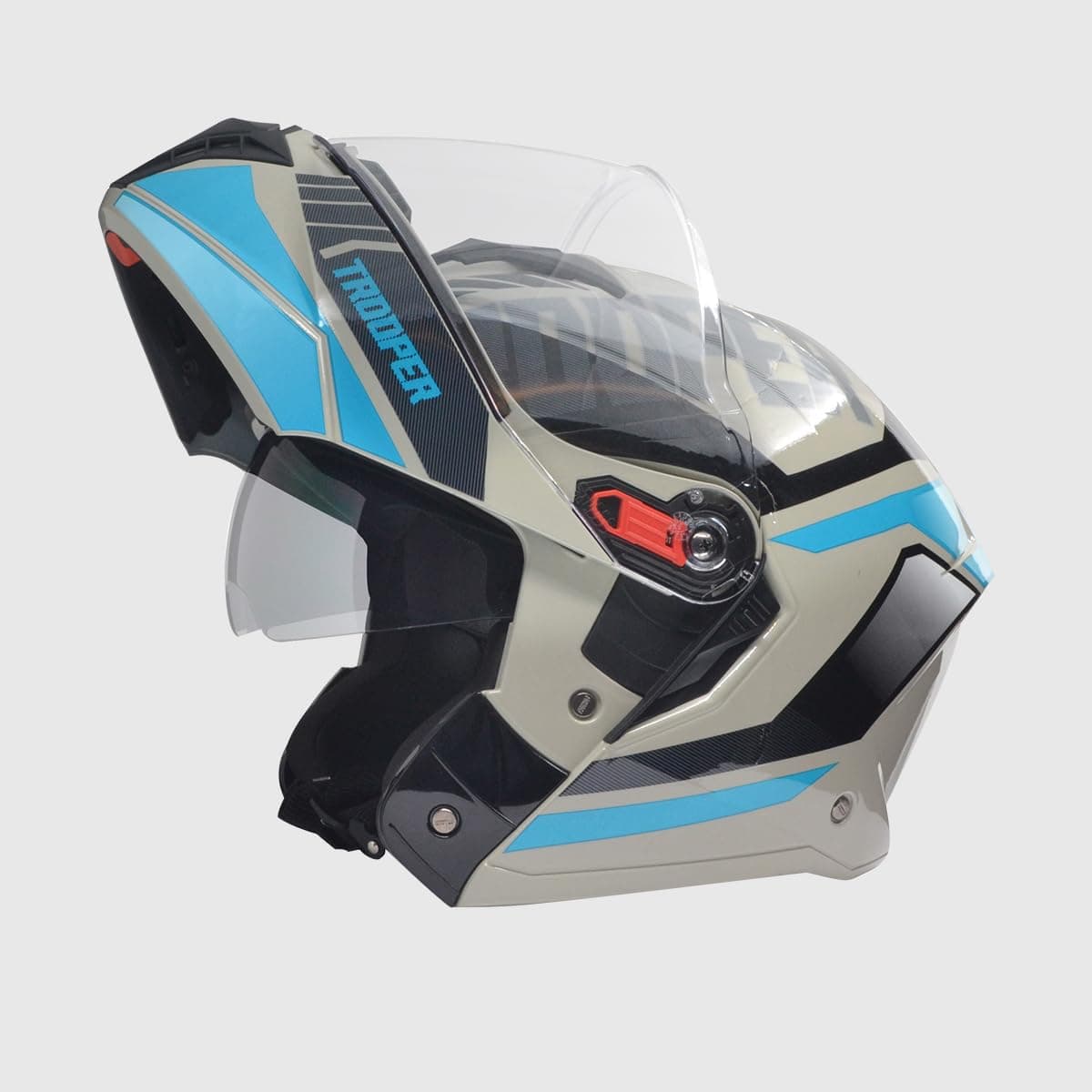 Studds Trooper Dv D1 Isi and Dot Certified Matt Finish Flip-Up Full Face Motorcycling Helmet for Men and Women with Inner Sun Visor(Matt Grey N1 M)