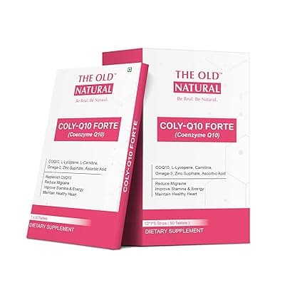 Colyq10 Forte Coq10 50 Tablets Of Coenzyme Q10 With L-Lycopene, Carnitine, Omega-3, Zinc Suplhate, Ascorbic Acid I Unique Combination High Absorption Formula (10 Tablets * 5 Strips )