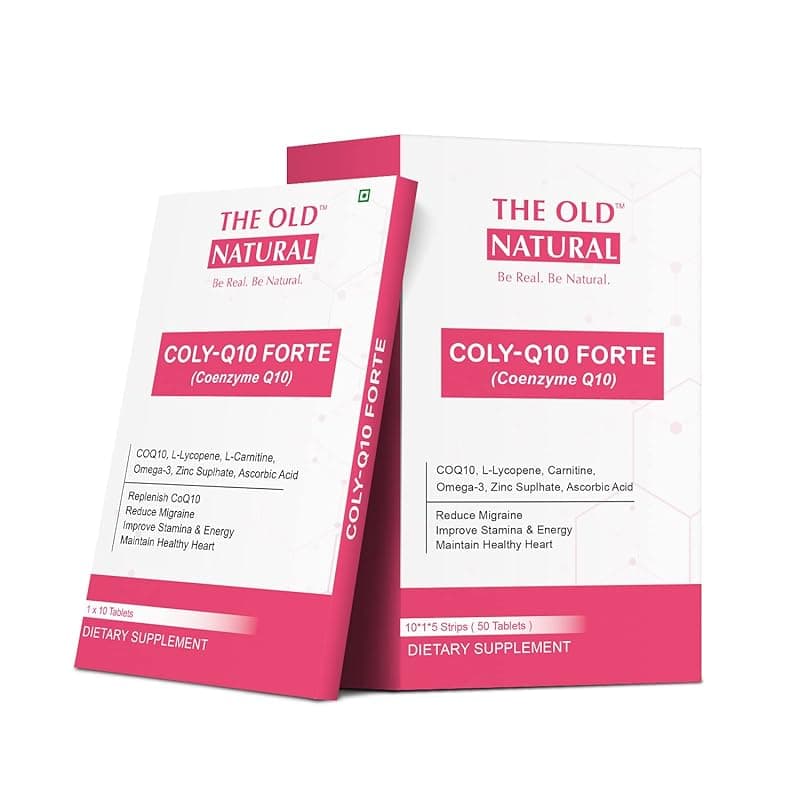 Colyq10 Forte Coq10 50 Tablets Of Coenzyme Q10 With L-Lycopene, Carnitine, Omega-3, Zinc Suplhate, Ascorbic Acid I Unique Combination High Absorption Formula (10 Tablets * 5 Strips )