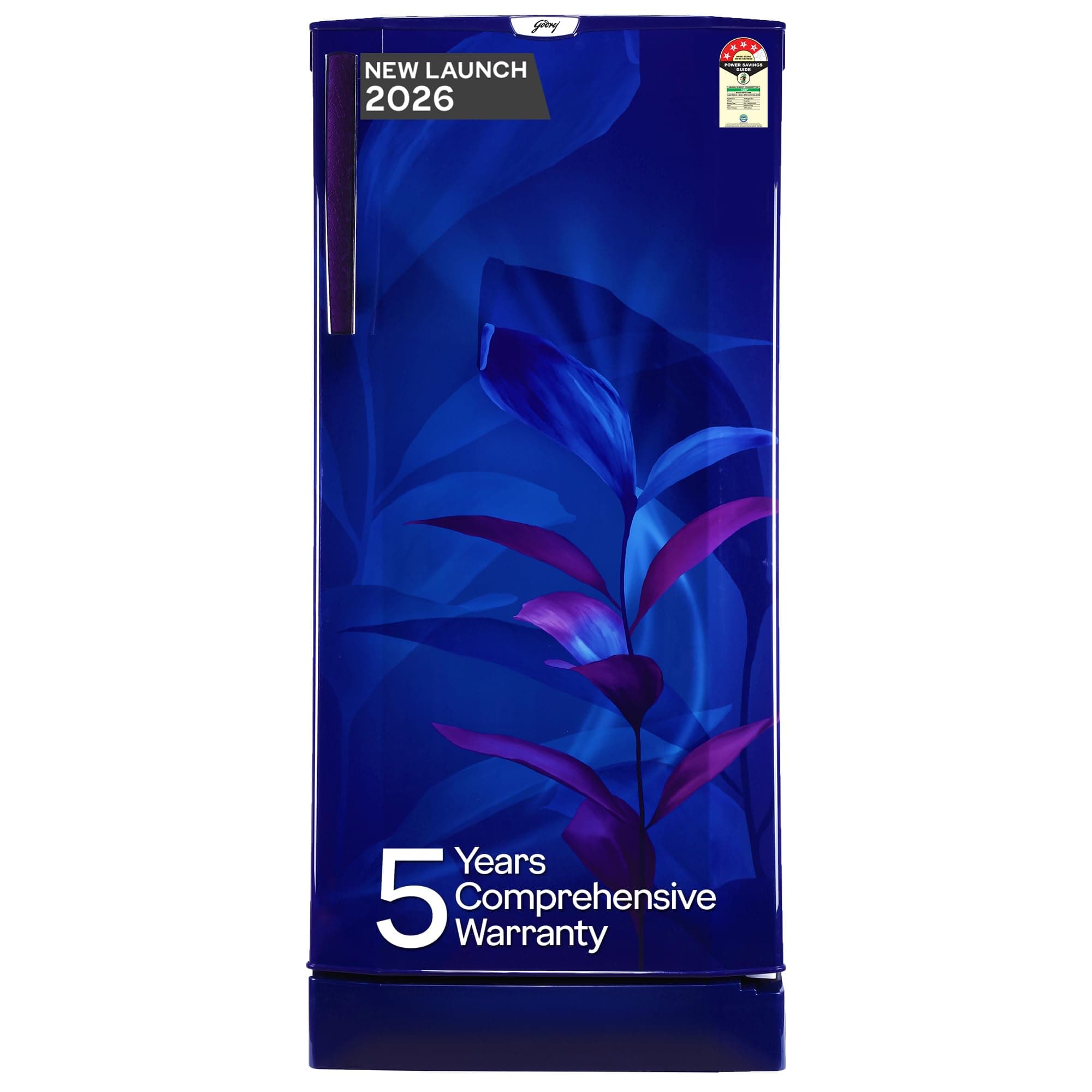 Godrej 185L 4 Star Single Door Refrigerator with 24 Days Farm Freshness, Advanced Inverter Technology Jumbo Vegetable Tray, Toughened Glass Shelves & 5 Years Warranty (RD 195DN TAI MN BL, Marine Blue)